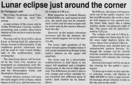 Lunar eclipse just around the corner